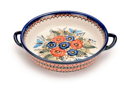 Zaklady Floral Butterfly Medium Bakeware — Polish Pottery