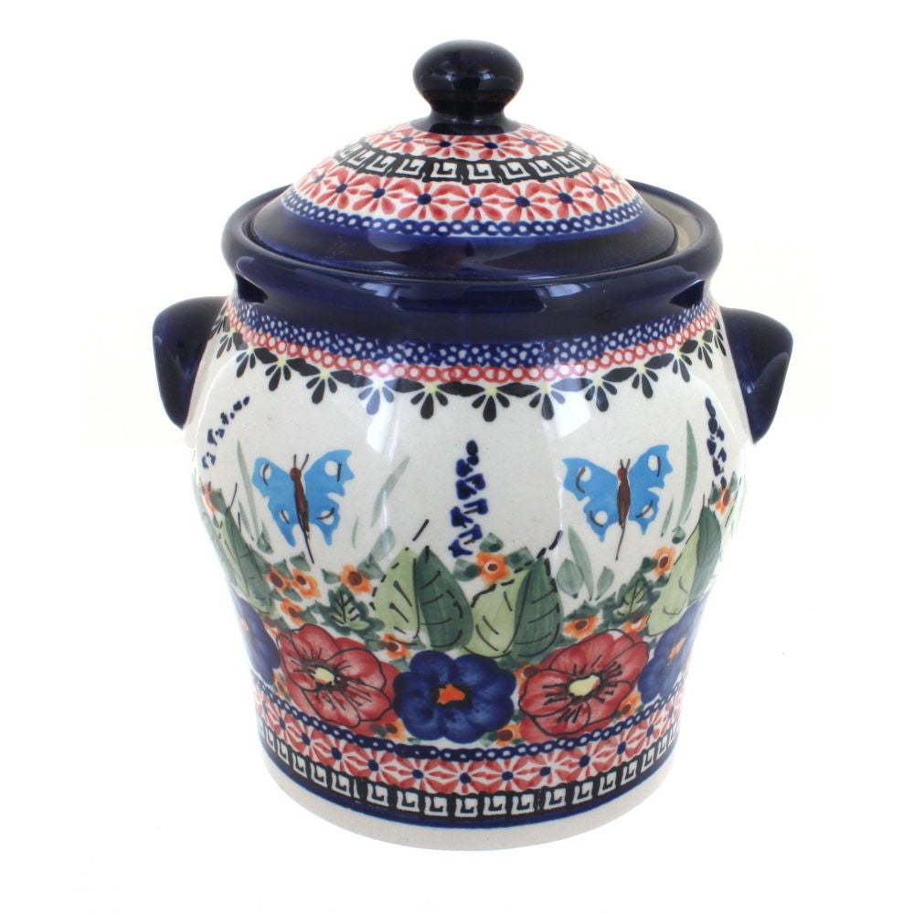 Zaklady Floral Butterfly Counter Storage — Polish Pottery