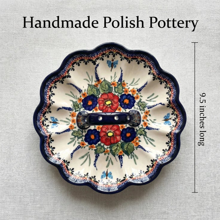 Detail image of Zaklady Floral Butterfly Dining Accessories — Polish Pottery