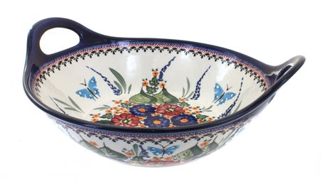Zaklady Floral Butterfly Large Serving Piece — Polish Pottery