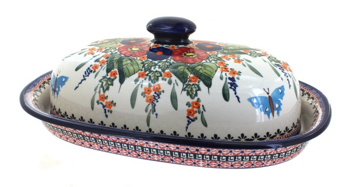 Zaklady Floral Butterfly Counter Storage — Polish Pottery