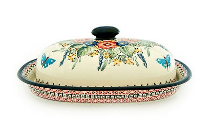 Zaklady Floral Butterfly Counter Storage — Polish Pottery