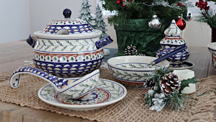 Zaklady Evergreen Large Serving Piece — Polish Pottery