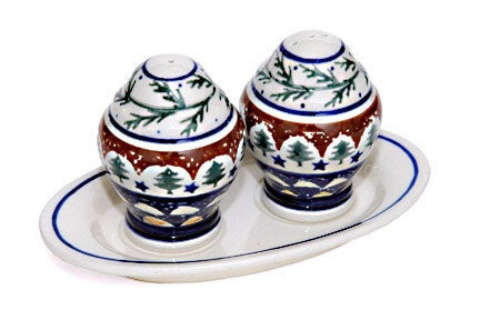 Detail image of Zaklady Evergreen Salt & Pepper Shaker — Polish Pottery