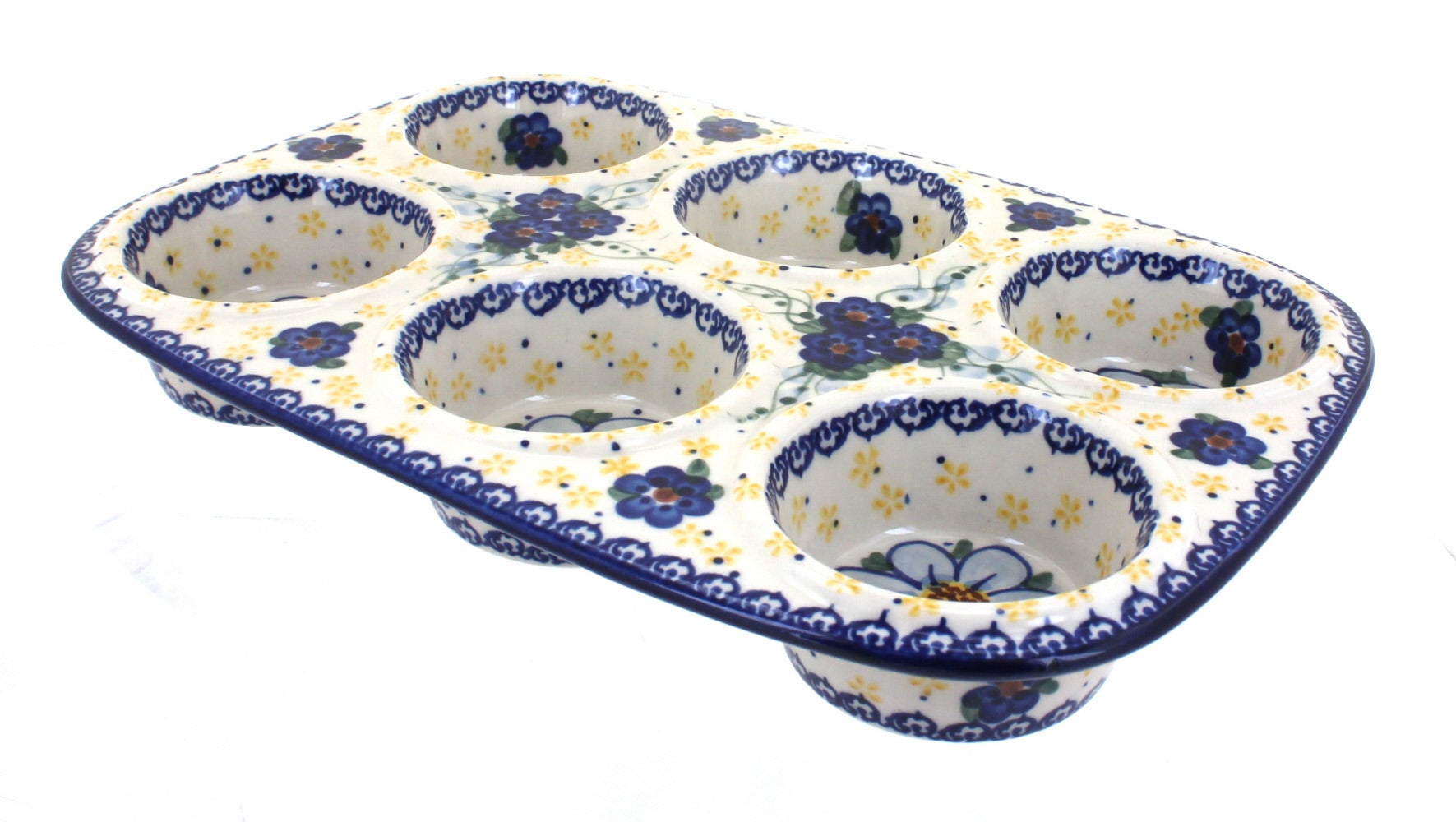 Vena Daisy Surprise Muffin Pan — Polish Pottery