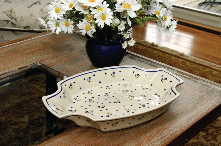 Detail image of Zaklady Country Meadow Large Serving Piece — Polish Pottery