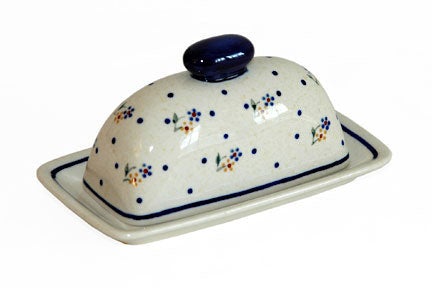 Detail image of Zaklady Country Meadow Butter Dish — Polish Pottery