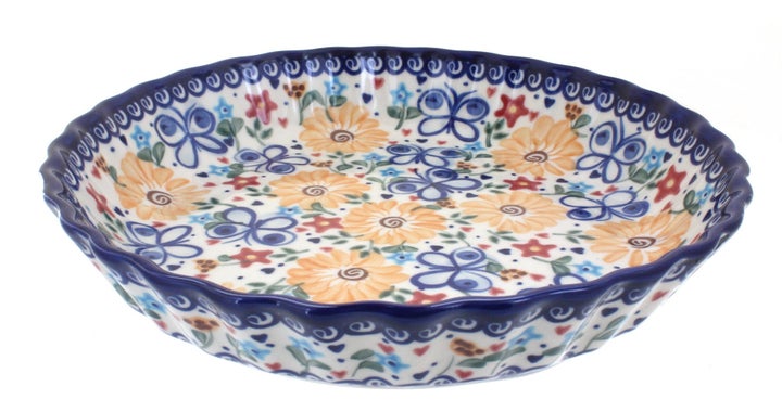 Vena Butterfly Pie Plate — Polish Pottery