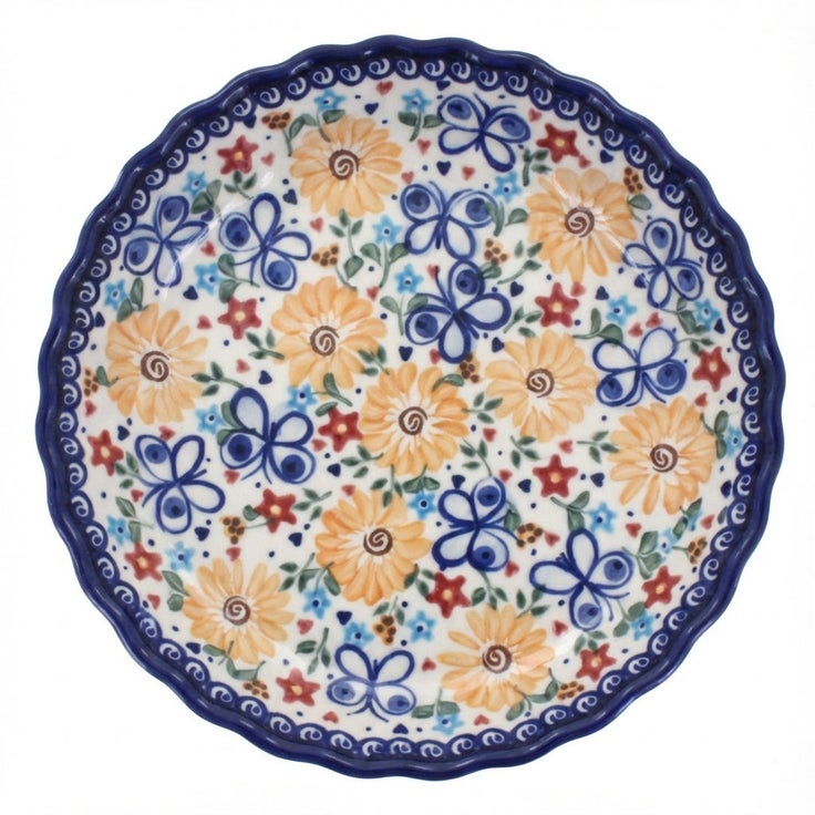 Detail image of Vena Butterfly Pie Plate — Polish Pottery