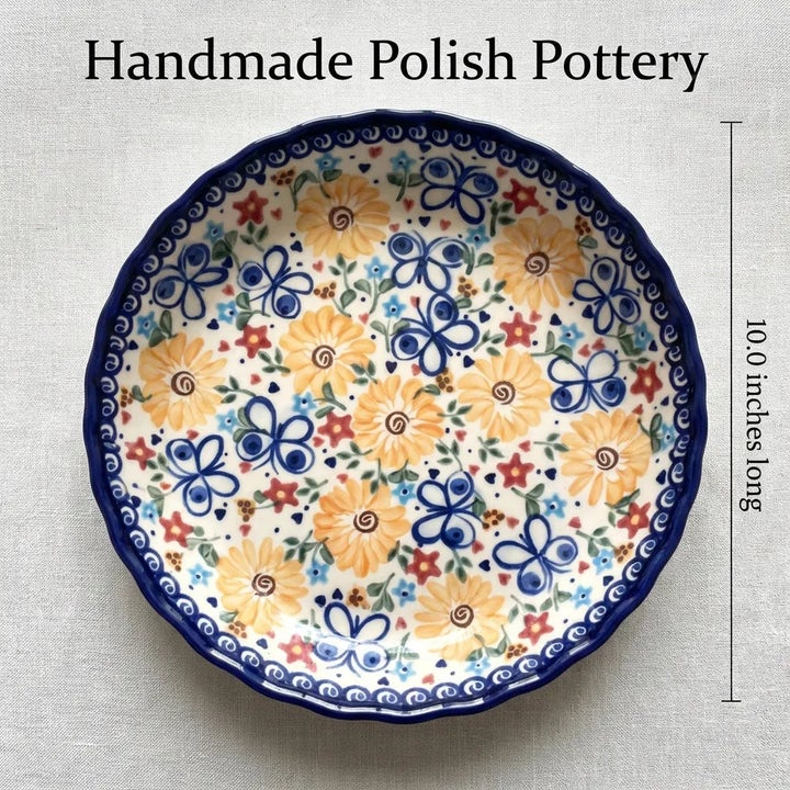 Vena Butterfly Pie Plate — Polish Pottery