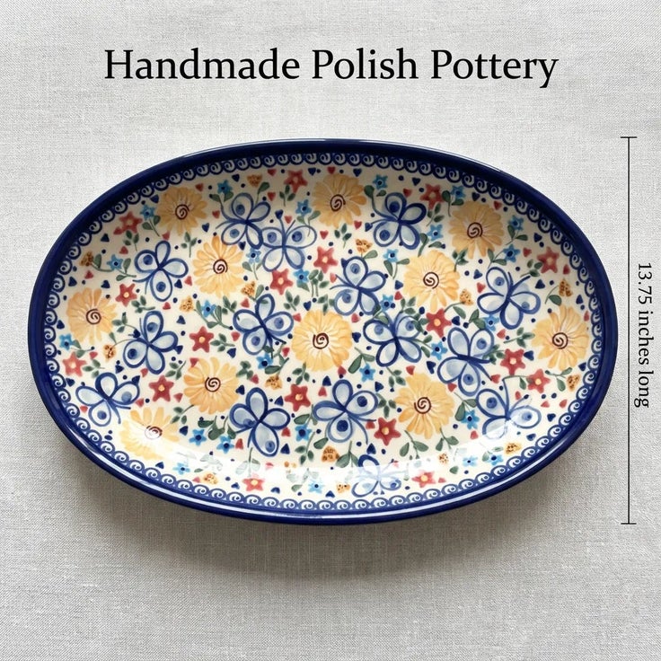 Detail image of Vena Butterfly Large Serving Piece — Polish Pottery