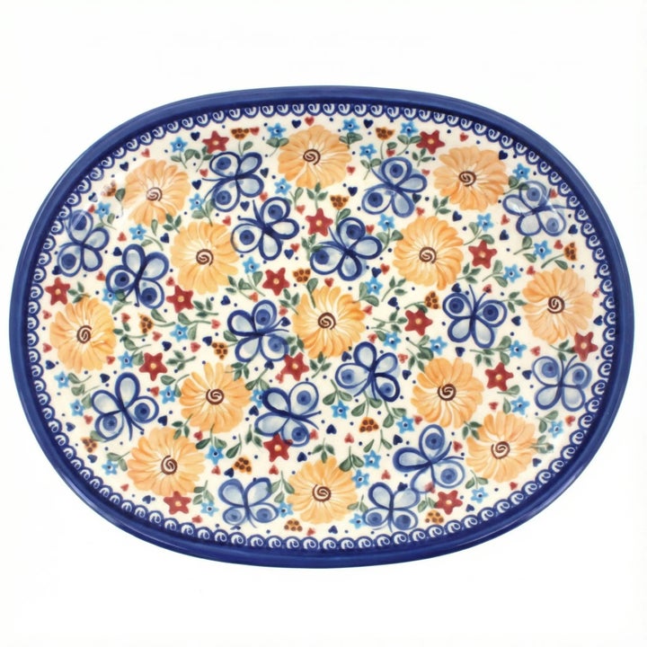 Vena Butterfly Large Serving Piece — Polish Pottery