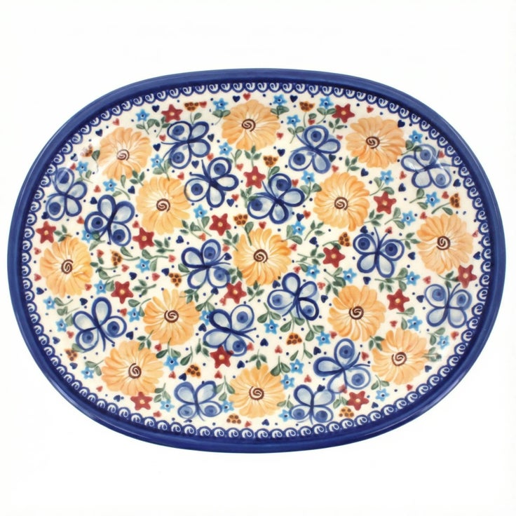 Detail image of Vena Butterfly Large Serving Piece — Polish Pottery