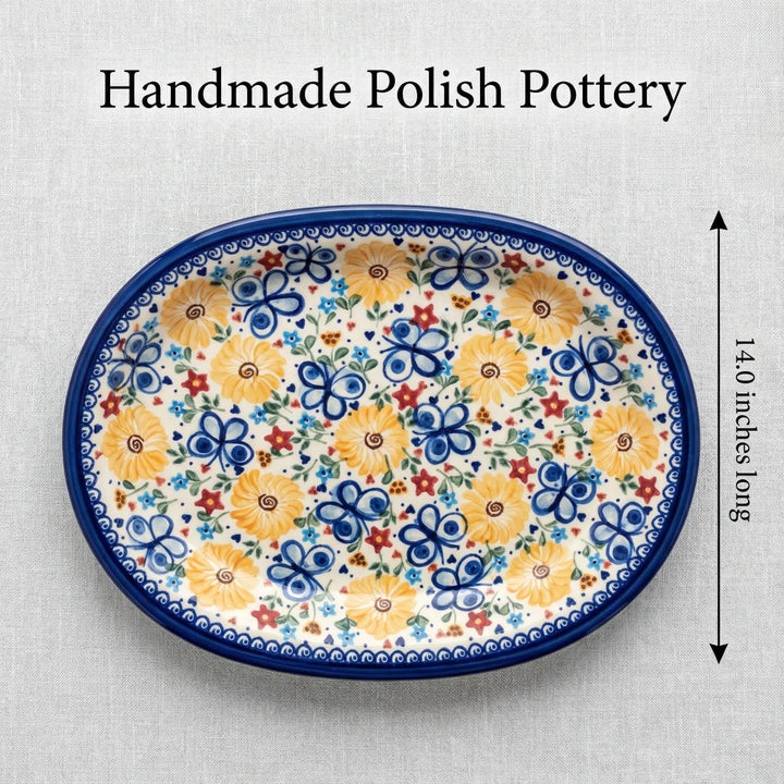 Vena Butterfly Large Serving Piece — Polish Pottery