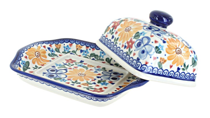 Detail image of Vena Butterfly Butter Dish — Polish Pottery