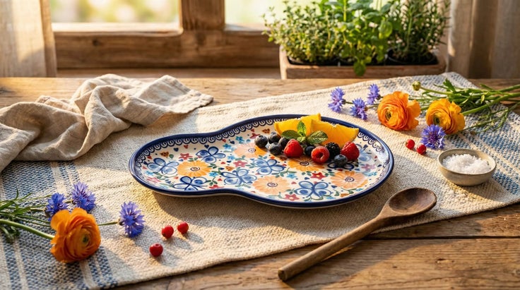 Detail image of Vena Butterfly Dining Plates & Bowls — Polish Pottery