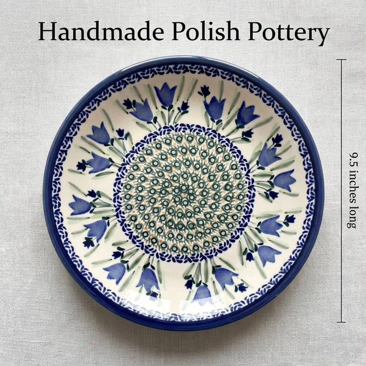 Detail image of Zaklady Blue Tulip Dining Plates & Bowls — Polish Pottery