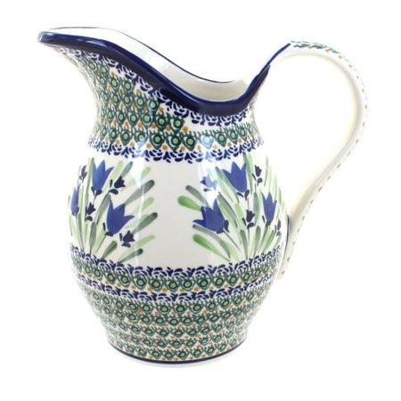 Zaklady Blue Tulip Pitcher — Polish Pottery