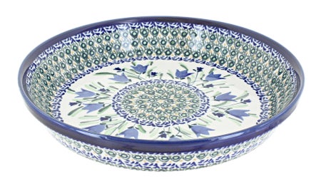 Zaklady Blue Tulip Pie Plate — Polish Pottery