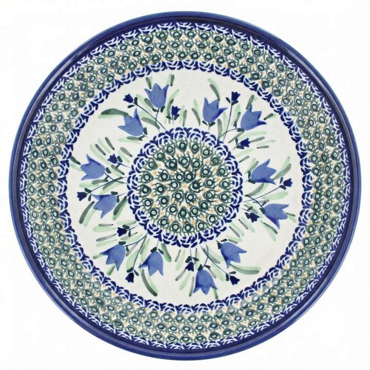 Zaklady Blue Tulip Pie Plate — Polish Pottery