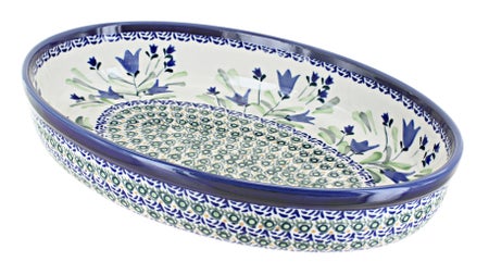 Zaklady Blue Tulip Medium Bakeware — Polish Pottery