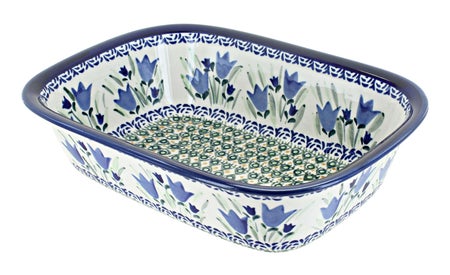 Zaklady Blue Tulip Loaf Baker — Polish Pottery