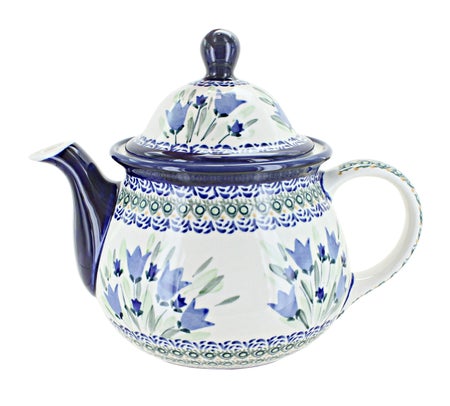 Zaklady Blue Tulip Teapot — Polish Pottery