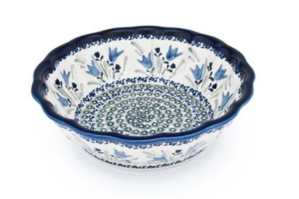 Detail image of Zaklady Blue Tulip Large Serving Piece — Polish Pottery