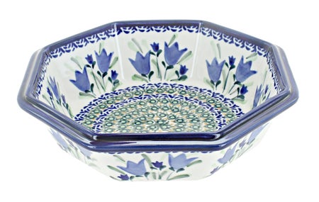 Zaklady Blue Tulip Large Serving Piece — Polish Pottery