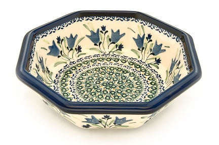 Zaklady Blue Tulip Large Serving Piece — Polish Pottery