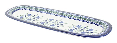 Zaklady Blue Tulip Large Serving Piece — Polish Pottery