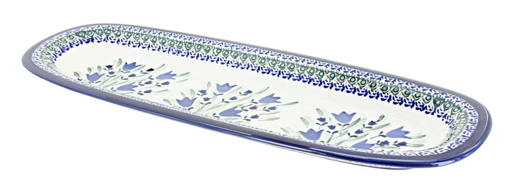 Zaklady Blue Tulip Large Serving Piece — Polish Pottery