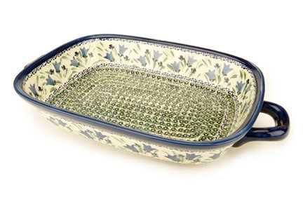 Detail image of Zaklady Blue Tulip Large Bakeware — Polish Pottery