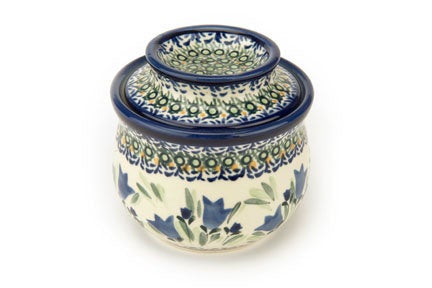 Zaklady Blue Tulip Butter Dish — Polish Pottery