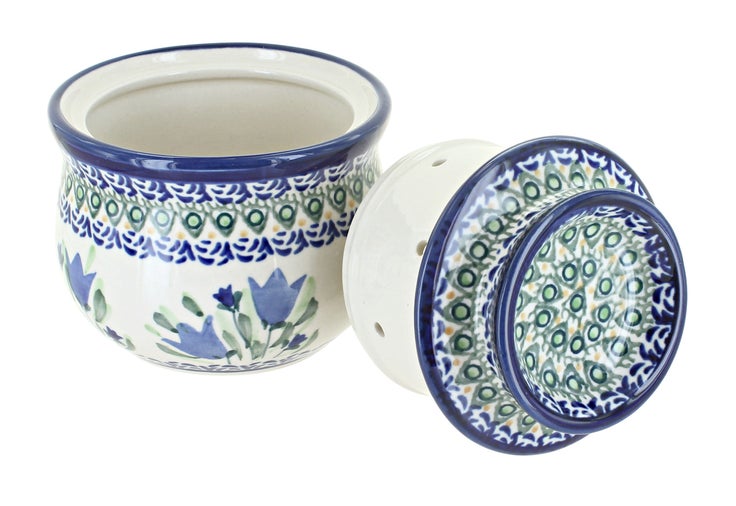 Detail image of Zaklady Blue Tulip Butter Dish — Polish Pottery