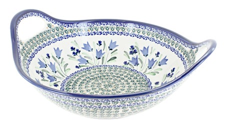 Zaklady Blue Tulip Large Serving Piece — Polish Pottery