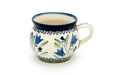 Detail image of Zaklady Blue Tulip Mug — Polish Pottery