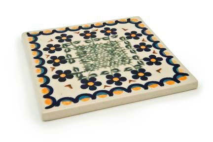 Detail image of Vena Aztec Flower Décor — Polish Pottery