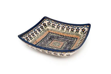 Detail image of Vena Aztec Flower Medium Serving Piece — Polish Pottery