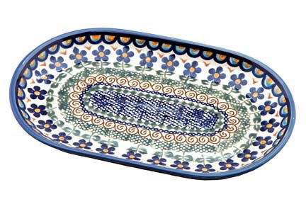 Detail image of Vena Aztec Flower Small Serving Piece — Polish Pottery