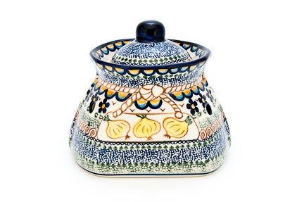 Detail image of Vena Aztec Flower Counter Storage — Polish Pottery