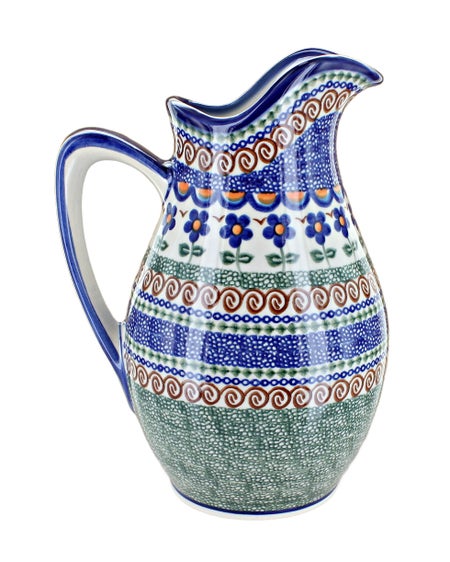 Vena Aztec Flower Pitcher — Polish Pottery