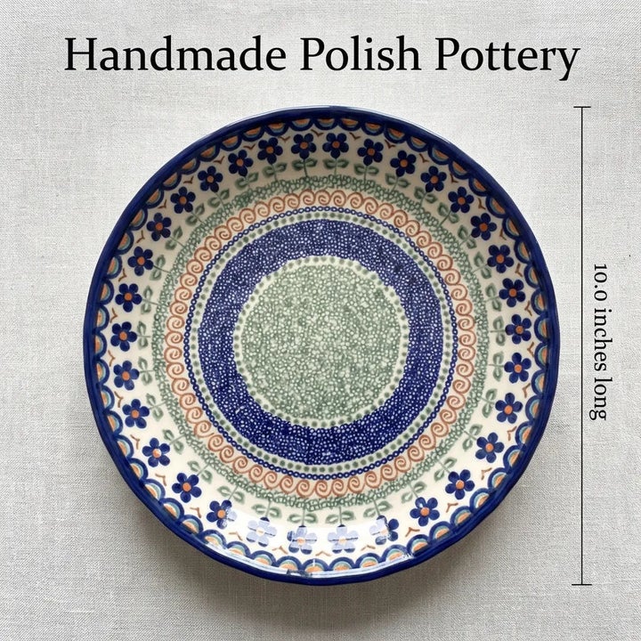 Vena Aztec Flower Pie Plate — Polish Pottery