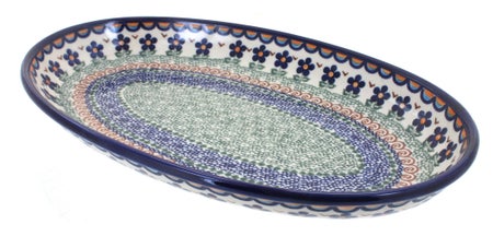 Vena Aztec Flower Large Serving Piece — Polish Pottery