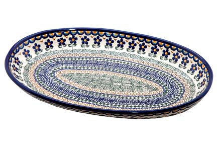 Vena Aztec Flower Large Serving Piece — Polish Pottery