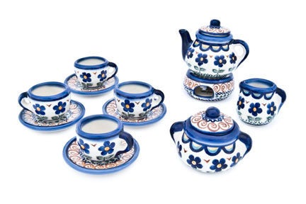 Detail image of Vena Aztec Flower Décor — Polish Pottery