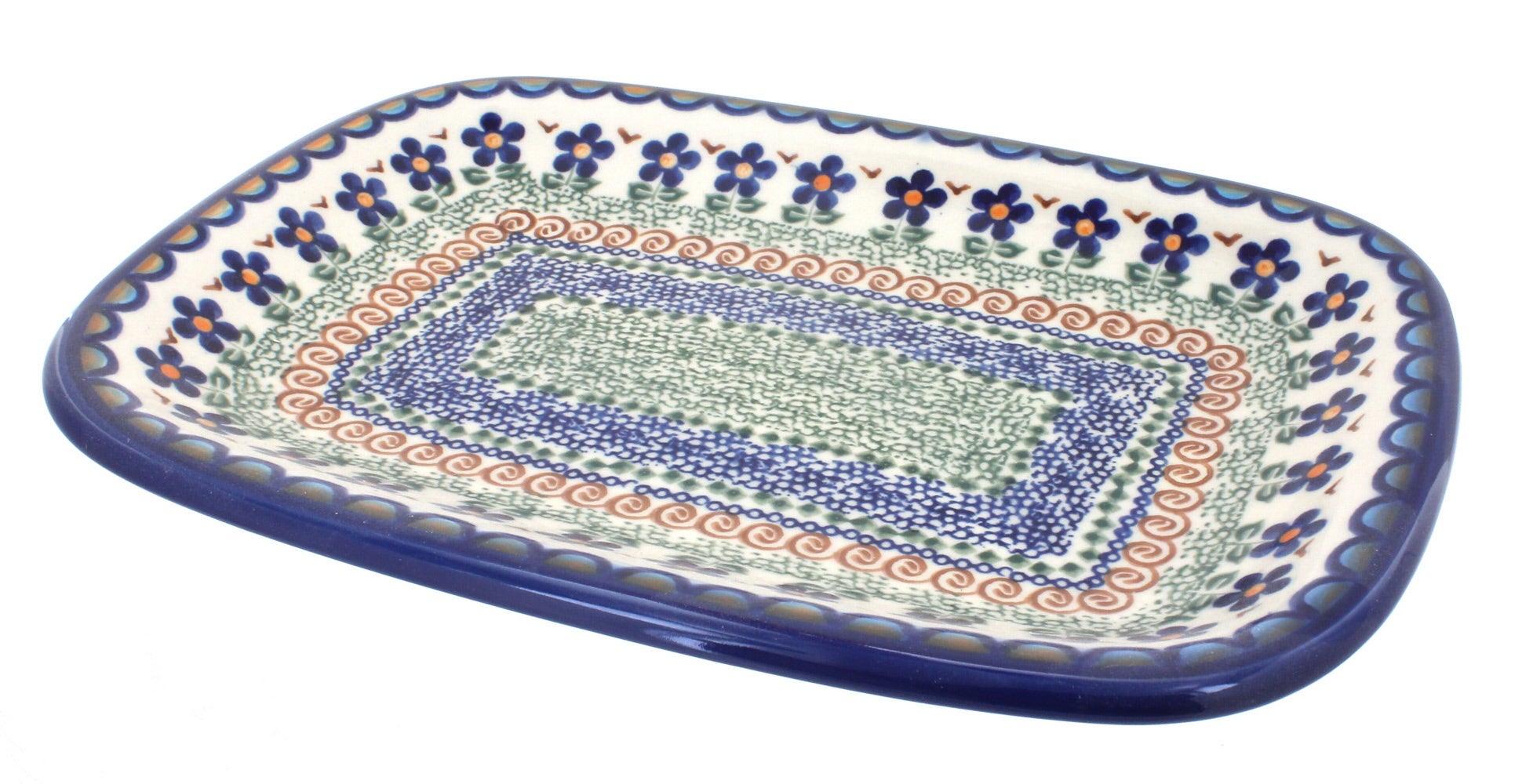 Vena Aztec Flower Medium Serving Piece — Polish Pottery