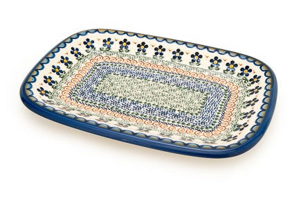 Detail image of Vena Aztec Flower Medium Serving Piece — Polish Pottery