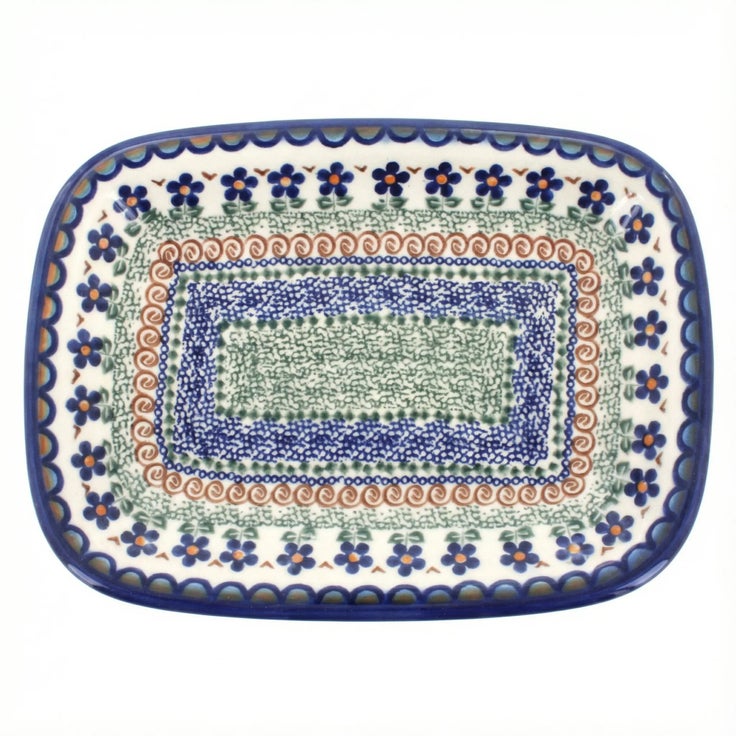 Detail image of Vena Aztec Flower Medium Serving Piece — Polish Pottery
