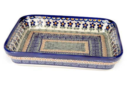 Detail image of Vena Aztec Flower Small Bakeware — Polish Pottery